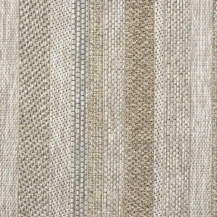 Tan Striped Indoor/Outdoor Area Rug, 5x7