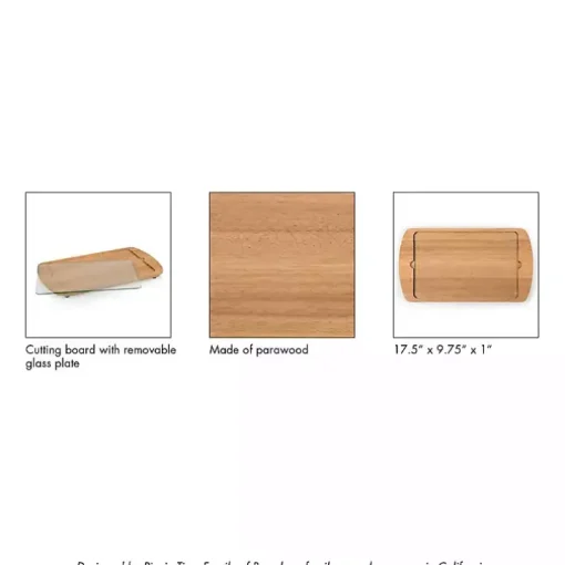 Tar Heels Wood and Glass Serving Board
