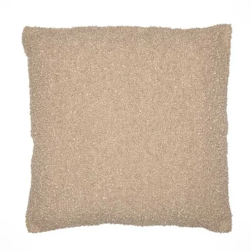 Taupe Boucle Handwoven Pillow