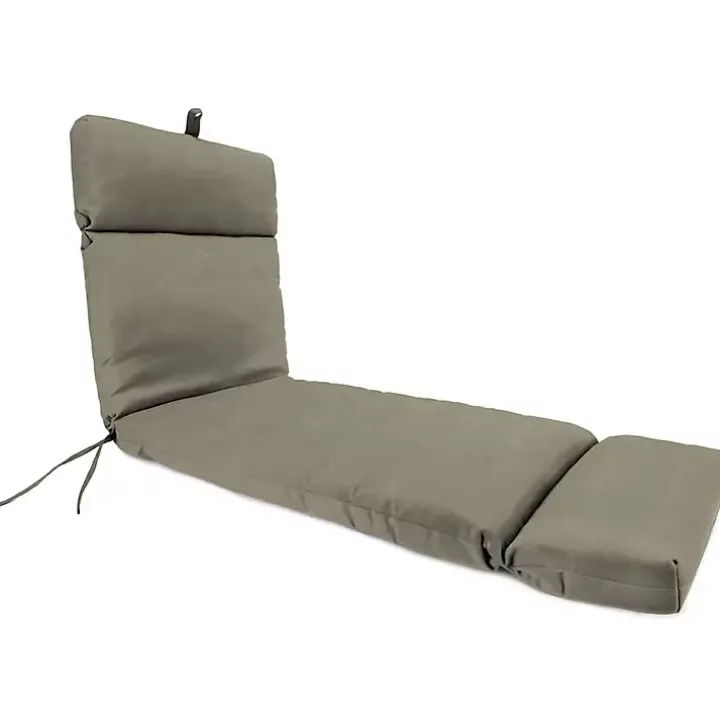 Taupe Canvas French Edge Outdoor Chaise Cushion