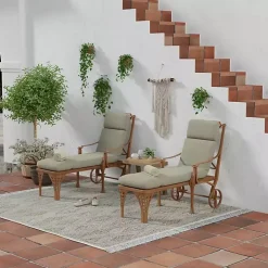 Taupe Canvas French Edge Outdoor Chaise Cushion