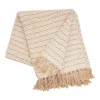 Taupe Chevron and Dash Throw