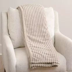 Taupe Corduroy Berber Throw
