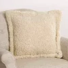 Taupe Curly Faux Lamb Fur Pillow