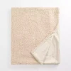 Taupe Curly Faux Lamb Fur Throw