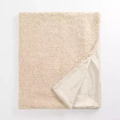 Taupe Curly Faux Lamb Fur Throw
