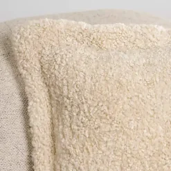 Taupe Curly Faux Lamb Fur Pillow