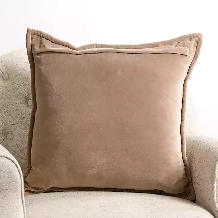 Taupe Diamond Velvet Pillow