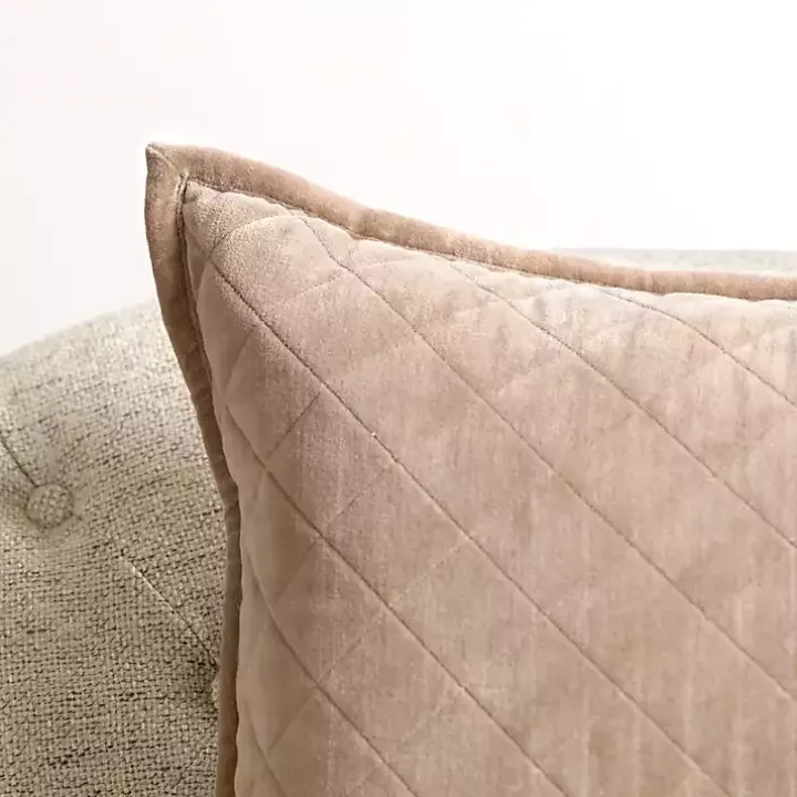 Taupe Diamond Velvet Pillow