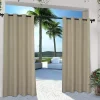 Taupe Eliza Outdoor Curtain Panel Set, 96 in.