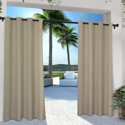 Taupe Eliza Outdoor Curtain Panel Set, 96 in.