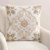 Taupe Embroidered Claudia Pillow