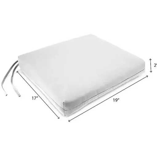 Taupe French Edge Outdoor Chair Cushions, Set of 2