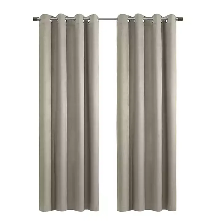 Taupe Paris Velvet Blackout Curtain Panel, 63 in.