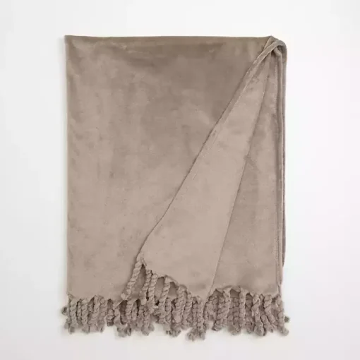 Taupe Perfectly Plush Throw