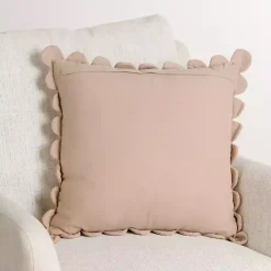 Taupe Scalloped Edge Pillow