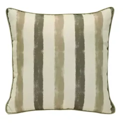 Taupe Striped Outdoor Pillow