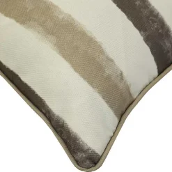 Taupe Striped Outdoor Pillow