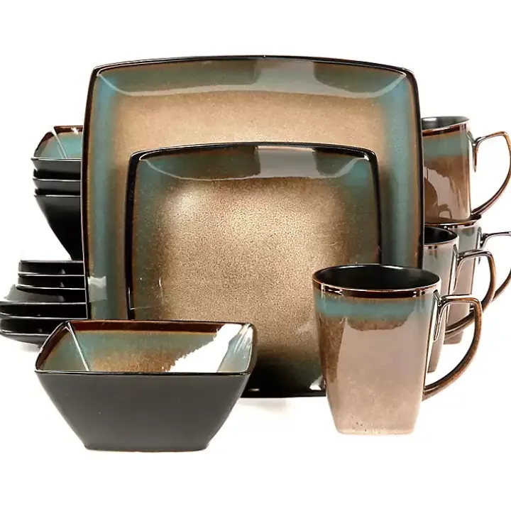 Taupe Tess Square 16-pc. Dinnerware Set