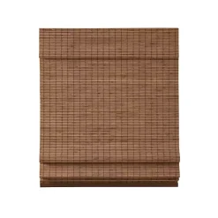 Teak Bamboo Light Filtering Roman Shade, 27 in.