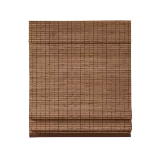 Teak Bamboo Light Filtering Roman Shade, 27 in.
