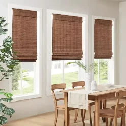 Teak Bamboo Light Filtering Roman Shade, 27 in.