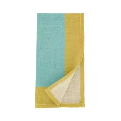 Teal and Mustard Colorblock Napkins, Set of 4