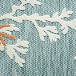 Teal Coral Reef Area Rug, 5x7