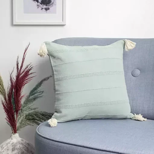 Teal Dobby Loomed Pillow