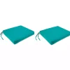 Teal French Edge Outdoor Chair Cushions, Set of 2