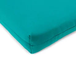 Teal French Edge Outdoor Chair Cushions, Set of 2