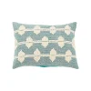 Teal Heathered Embroidered Diamond Throw Pillow