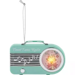 Teal Mini Radio LED Christmas Ornament