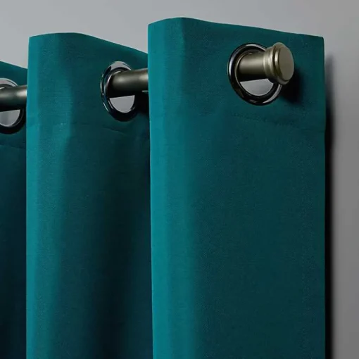 Teal Nicole Outdoor Curtain Panel Set, 96 in.