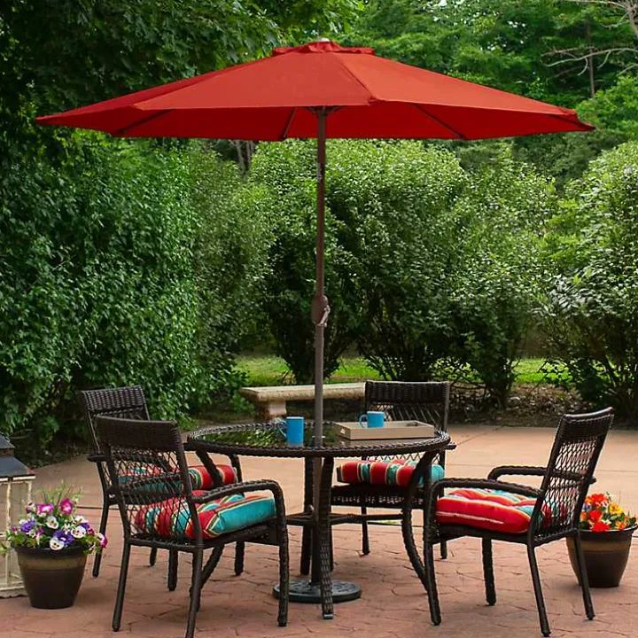 Terracotta 8 ft. Hand Crank Tilt Umbrella