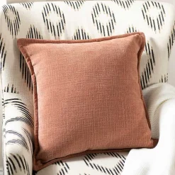 Terracotta Chenille Throw Pillow