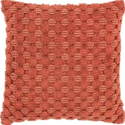 Terracotta Looped Cotton Throw Pillow
