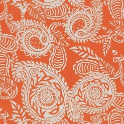 Terracotta Paisley Outdoor Seat Cushions, Set of 2