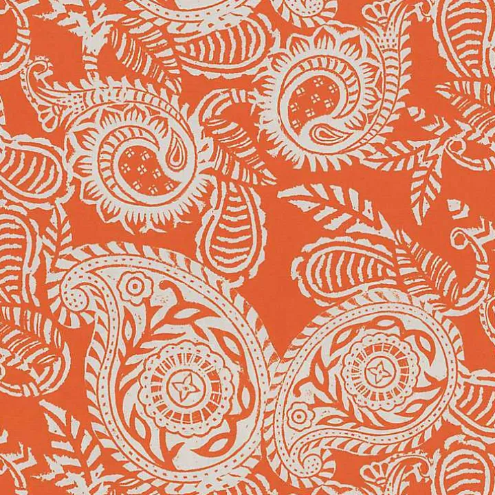 Terracotta Paisley Outdoor Seat Cushions, Set of 2