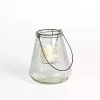 Textured Glass Lantern with Metal Insert, 8 in.