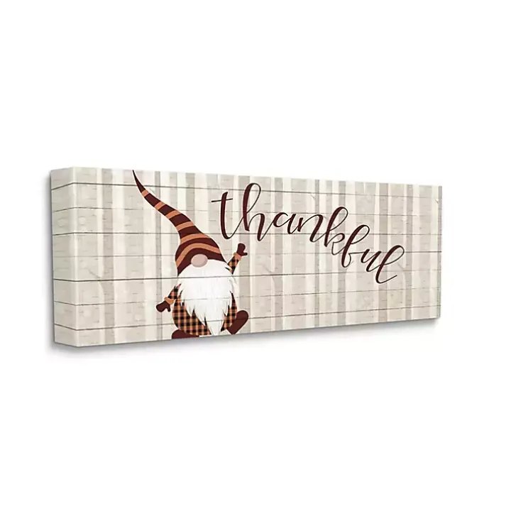 Thankful Gnome Canvas Wall Art