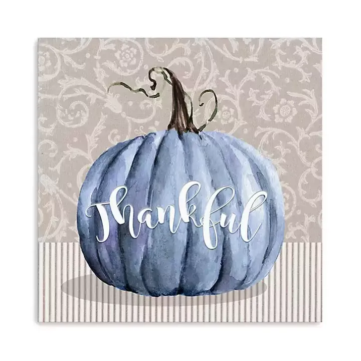 Thankful Pumpkin Canvas Art Print, 20x20