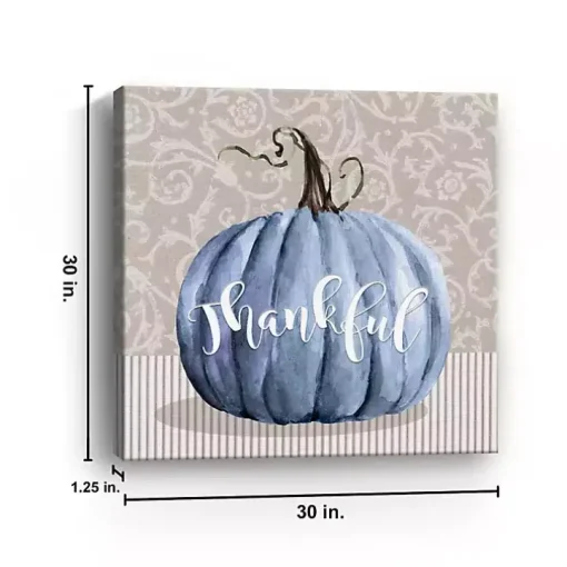 Thankful Pumpkin Canvas Art Print, 30x30