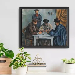 The Card Players Framed Canvas Art Print