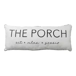 The Porch White Outdoor Lumbar Pillow