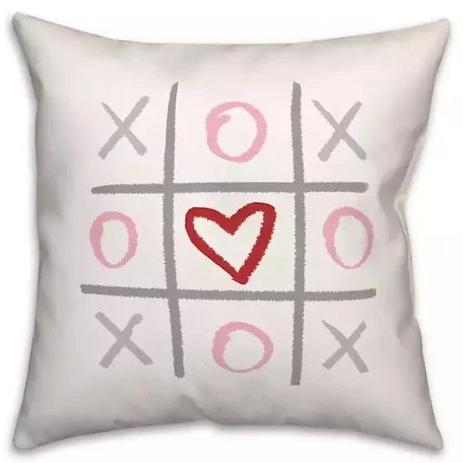 Tic Tac Toe Heart Pillow