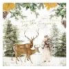 Tis The Season Santa and Reindeer Canvas Art Print