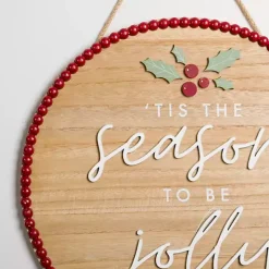 Tis the Season to be Jolly Round Wall Plaque