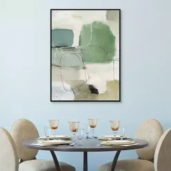 Tranquil Green Framed Canvas Art Print
