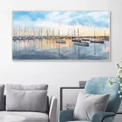 Tranquil Harbor Framed Canvas Art Print